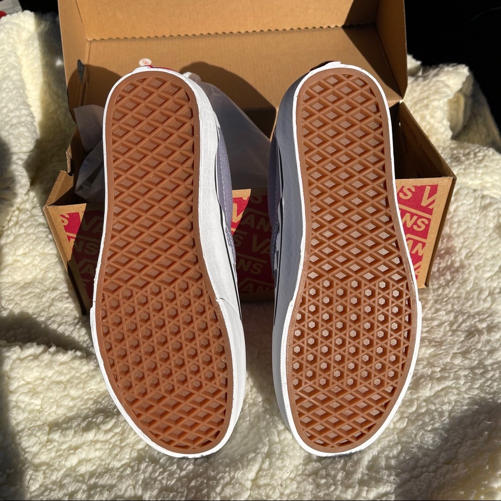 Vans Blue Checkerboard Classic Slip-On Shoes - Picture 6 of 7